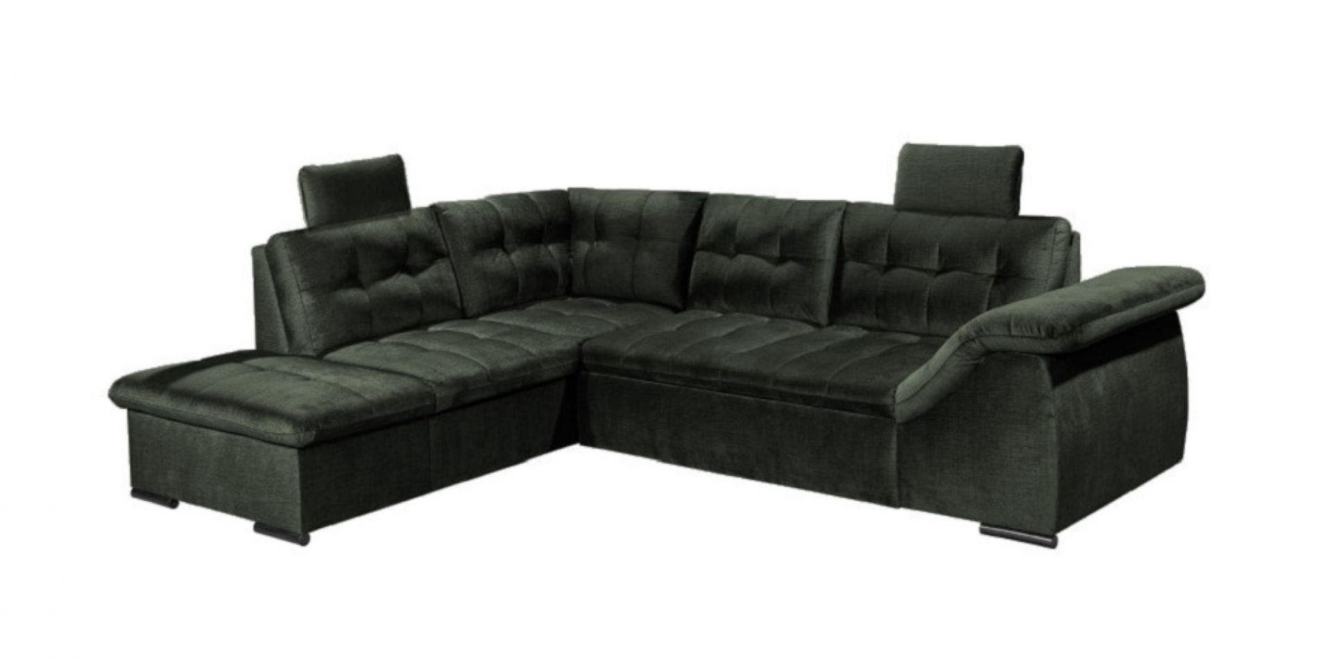 ECKSOFA mit Schlaffunktion und Bettkasten - Grün, Kunststoff/Textil (283/217cm) - ed exciting design