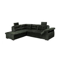ECKSOFA mit Schlaffunktion und Bettkasten - Grün, Kunststoff/Textil (283/217cm) - ed exciting design