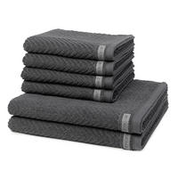 FROTTIERSET Smart 6-teilig - Dunkelgrau, Textil (50/100cm) - Ross