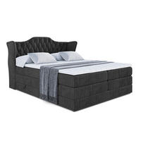 BOXSPRINGBETT VILA KING - 140x200 - H3/H4 - Schwarz - Schwarz, Holzwerkstoff (140/200cm) - ALTDECOR