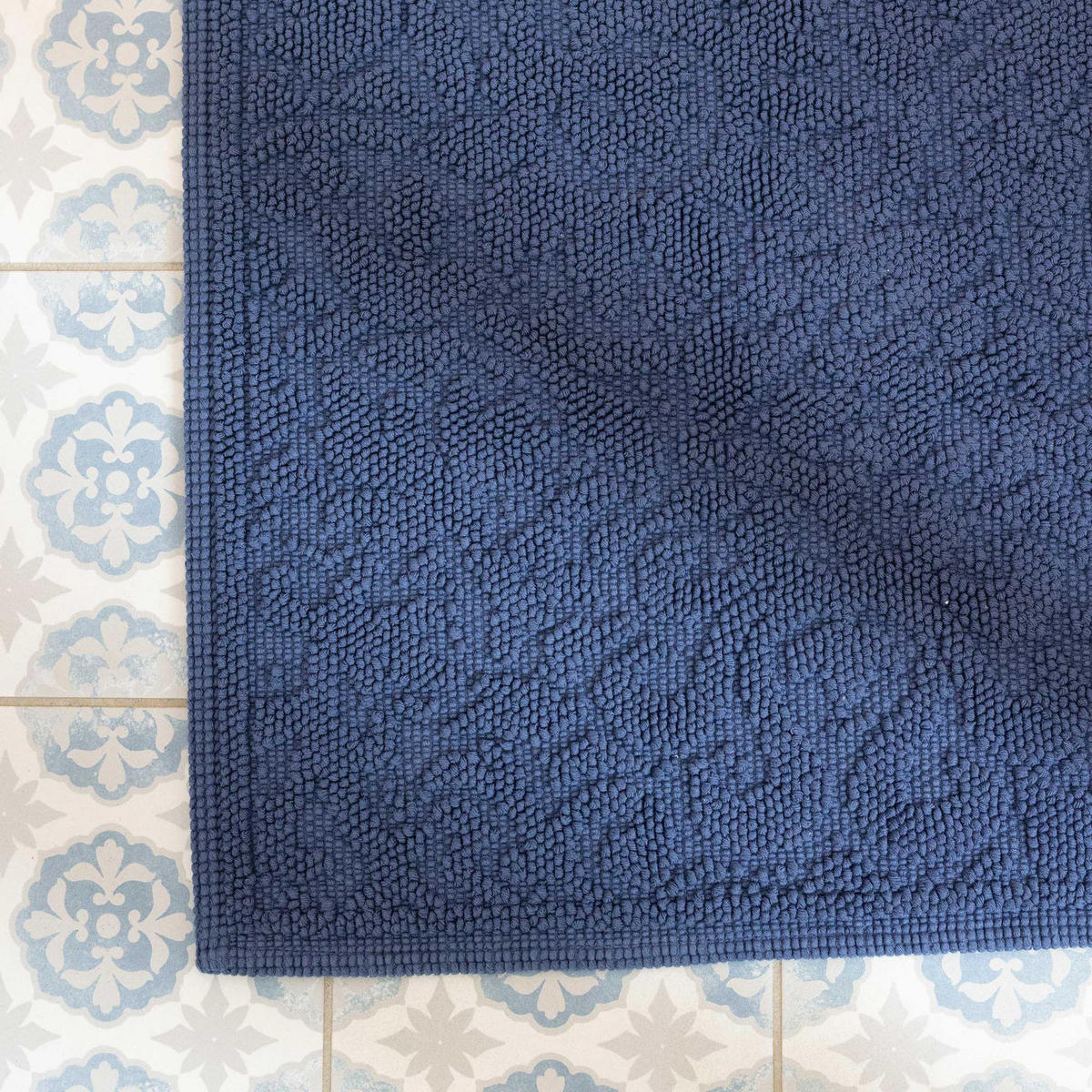 BADTEPPICH Gilda tintenblau 54 x 64 cm - Dunkelblau, Textil (54/64cm) - Vivaraise