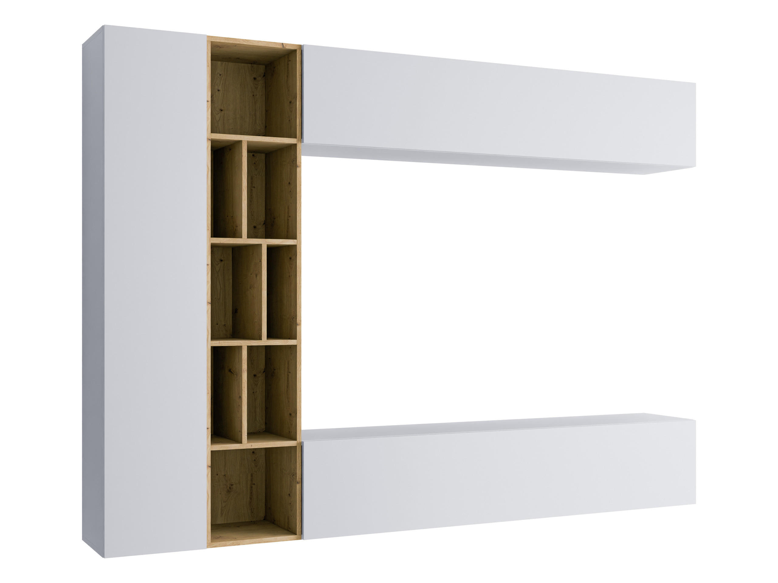 WOHNWAND Kodita - Beige/Weiß, Holzwerkstoff (224/160/33cm) - MIRJAN24