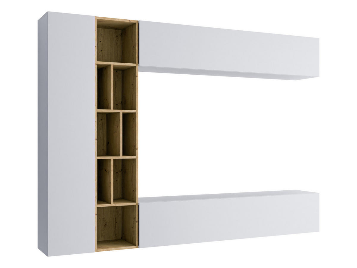 WOHNWAND Kodita - Beige/Weiß, Holzwerkstoff (224/160/33cm) - MIRJAN24