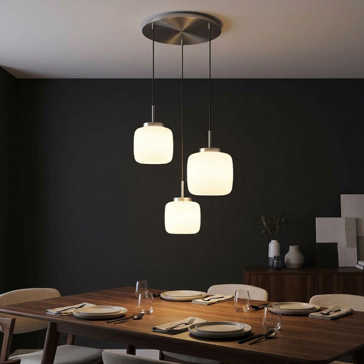 LED HÄNGELEUCHTE Metall Weiß KLADORA - Orange, Glas (52.5/52.5/130cm) - Globo Lighting
