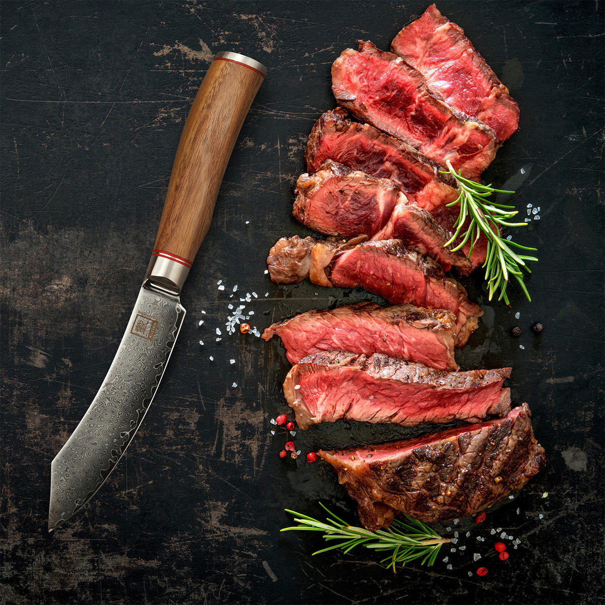 STEAKMESSER 12 cm - Nussbaumfarben, Holz/Metall (24cm) - Zayiko