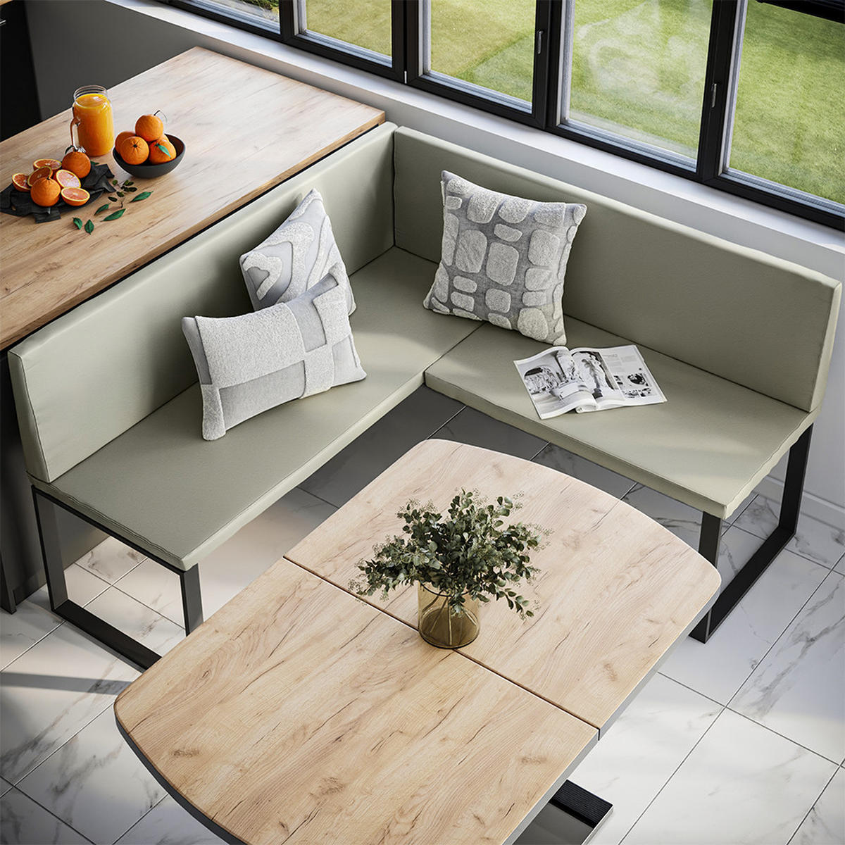 ESSZIMMER-ECKBANK Ravon Cashmere 150 x 150 cm - Kaschmir, Textil (150/87/150cm) - Vicco