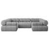 WOHNLANDSCHAFT modulares Sofa Birno-U1 - 285x190x70 cm Hellgrau Velours - Hellgrau, Holzwerkstoff/Textil (285/70/190cm) - ALTDECOR