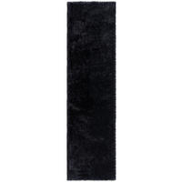 TEPPICH Hochflor Samt-Design, plüschig DOVEL, Schwarz 60x230 cm - Schwarz, Textil (60/230cm) - KADIMA DESIGN