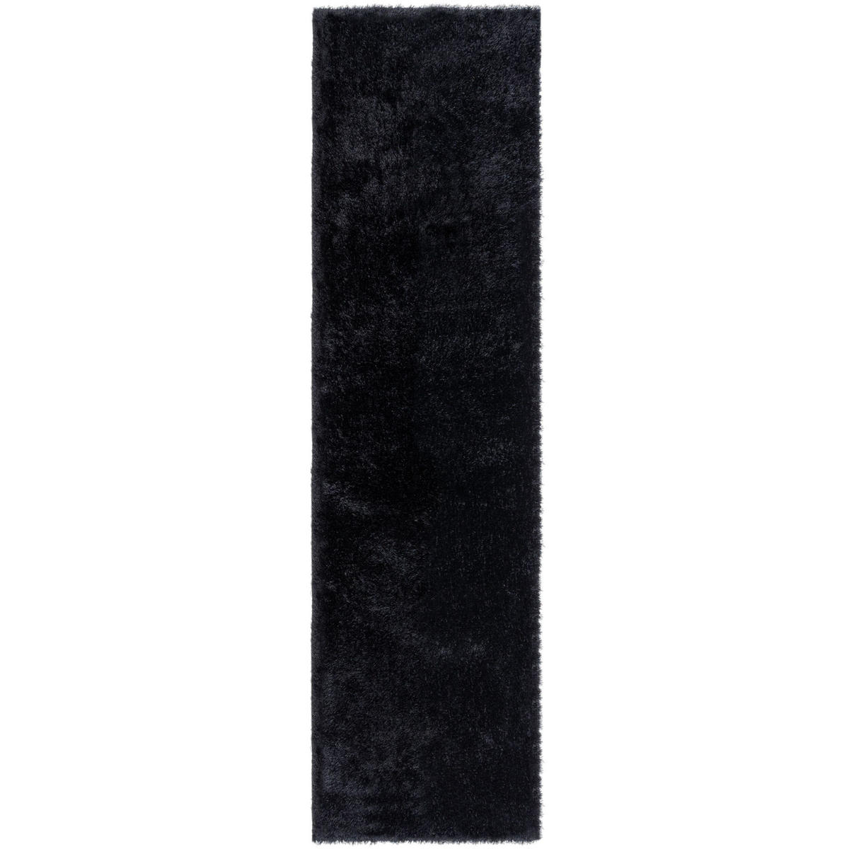 TEPPICH Hochflor Samt-Design, plüschig DOVEL, Schwarz 60x230 cm - Schwarz, Textil (60/230cm) - KADIMA DESIGN