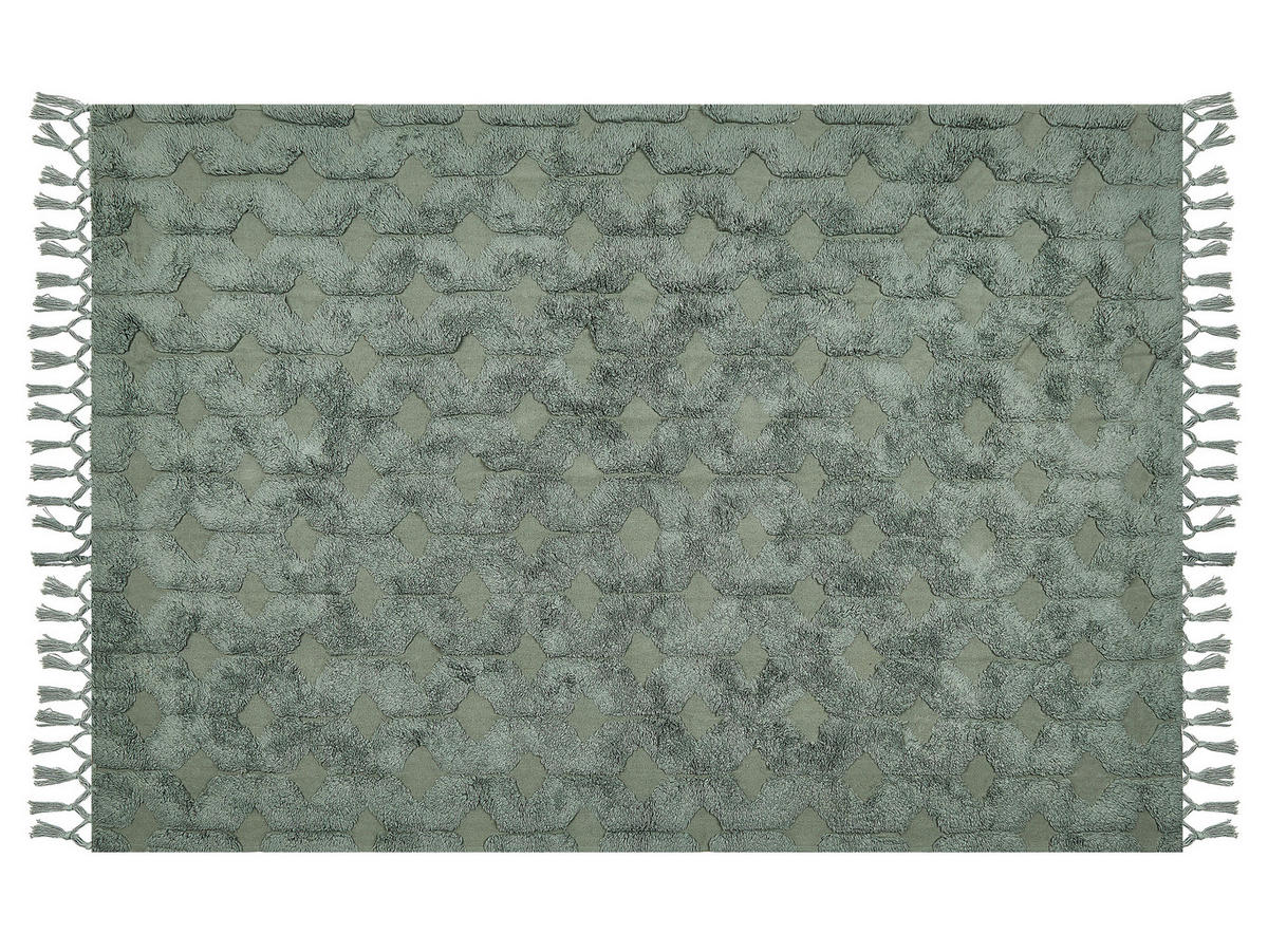 KURZFLOR-TEPPICH Kars 200/140 cm - Grün, Textil (140/200cm) - Beliani