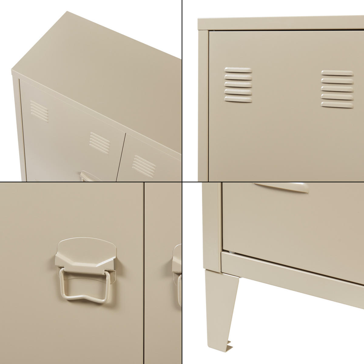 METALLSCHRANK Oripää - Braun, Metall (80/90/33cm) - [en.casa]