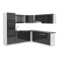 HÖRNKÖK R-Line, Antracit högblank/Vit, 247 x 237 cm, AP Antracit - Vit/Svart högglans, Träbaserade material (247/206.8/60cm) - Vicco