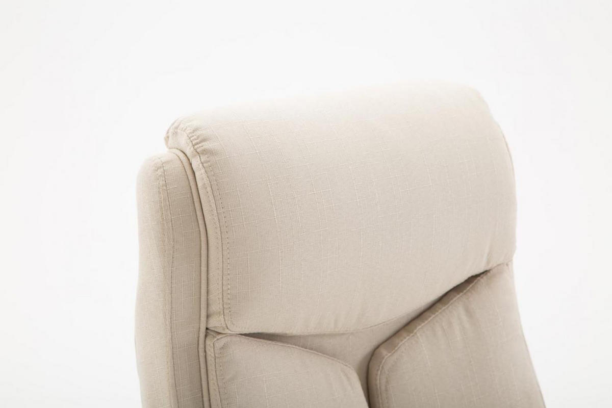CHEFSESSEL Stoff creme - Chromfarben/Creme, Textil/Metall (65/115/73cm) - CLP