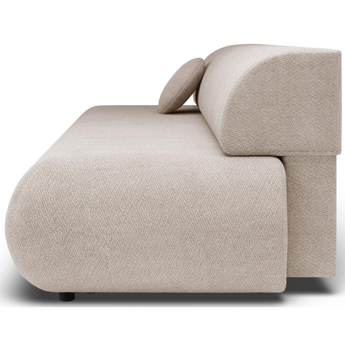 3-SITZER SCHLAFSOFA Hellbeige Chenille - Ecru/Schwarz, Kunststoff/Textil (214/74/100cm) - Selsey