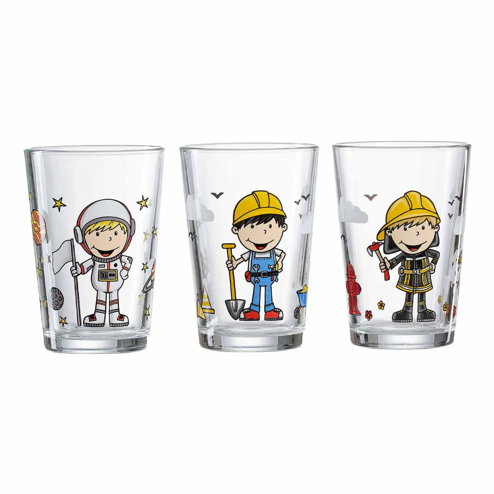 KINDERGLÄSER Berufe Jungen bunt 205 ml 3er Set - Multicolor, Glas (0.205L) - Ritzenhoff Breker