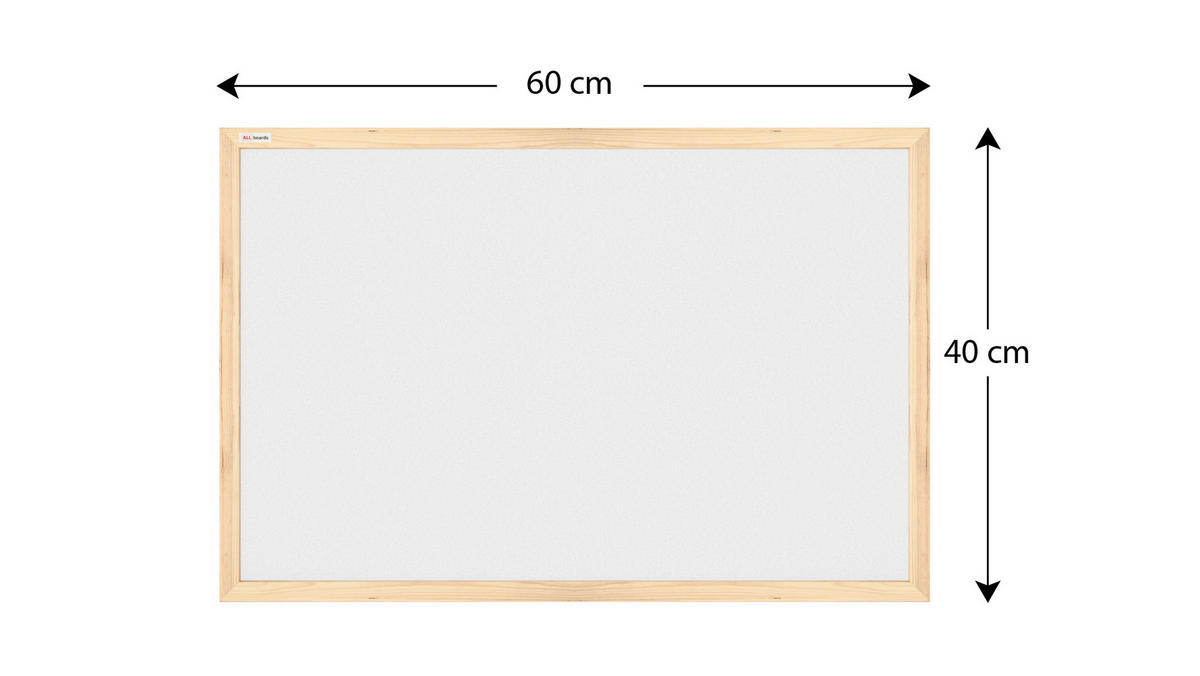 WEISS Pinnwand mit Holz Rahmen 60x40cm Korktafel Korkwand - Weiß, Holz (60/40/0.6cm) - ALLboards