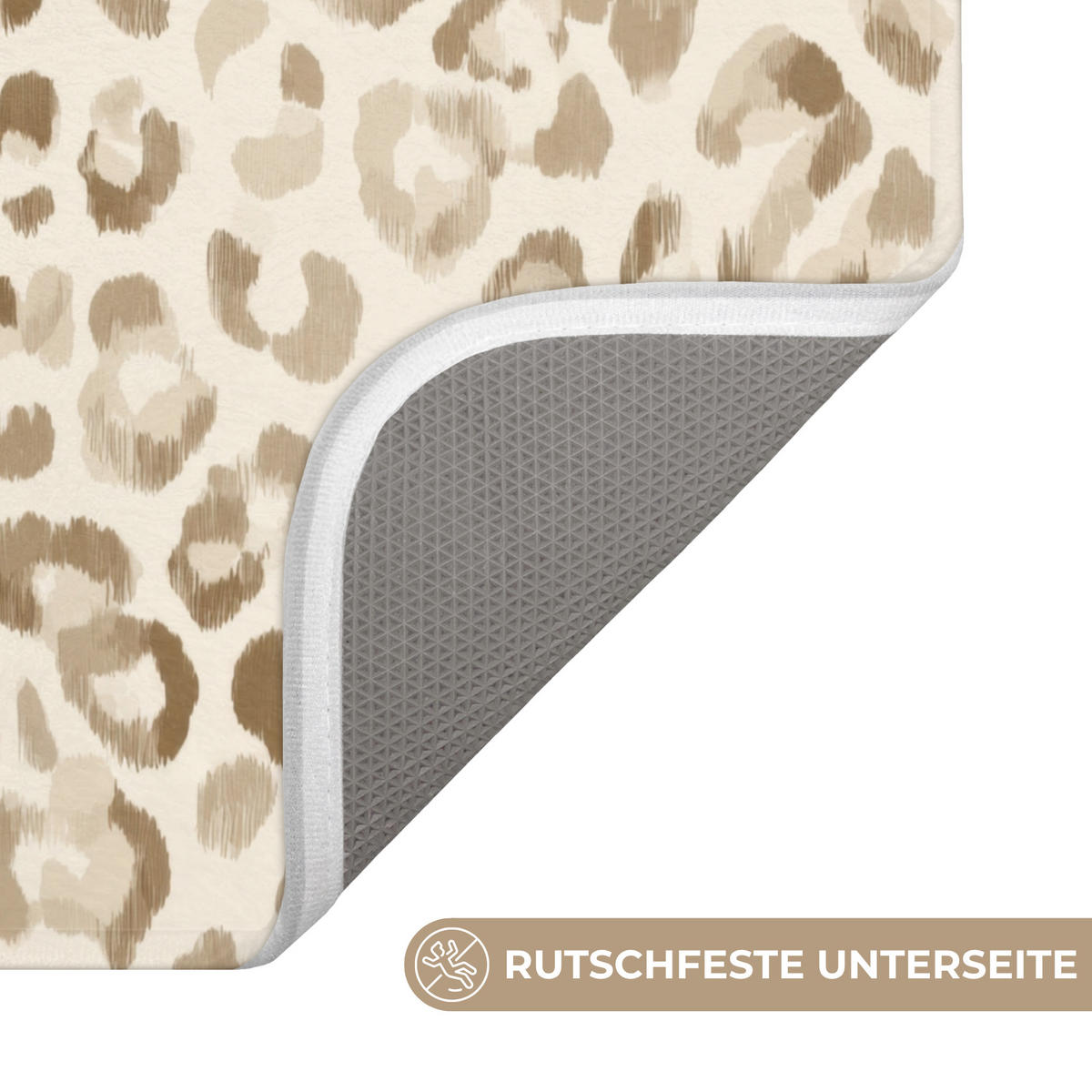WC PŘEDLOŽKA Leopard - Classic - Béžová 50x80 cm - světle hnědá, textil/plast (50/1cm) - OnlyWow