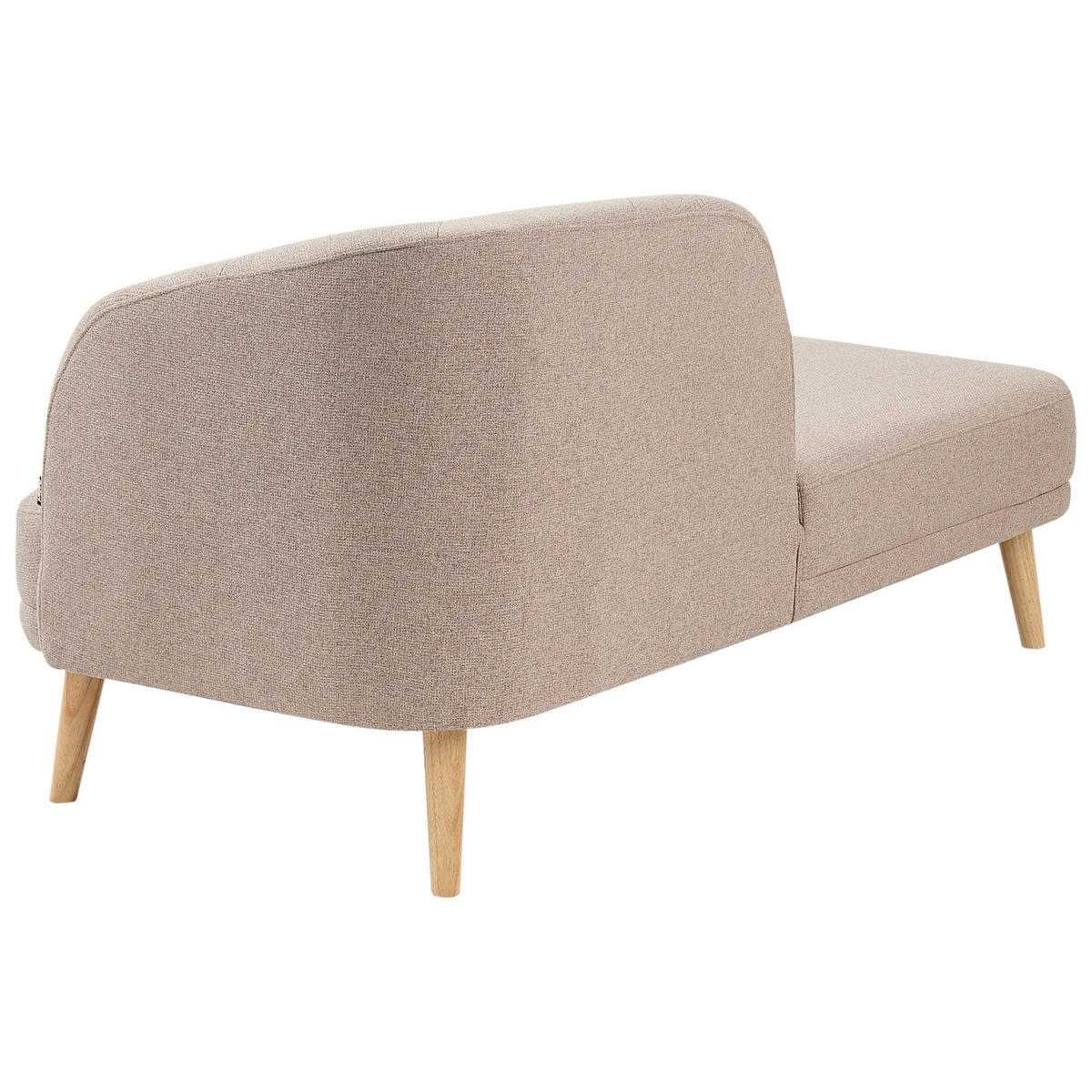 ČALOUNĚNÉ LEHÁTKO CHAISE LONGUE PRAVOSTRANNÉ Látka Světle hnědé Tanlay - hnědá/světle hnědá, textil (74/78/153cm) - Beliani
