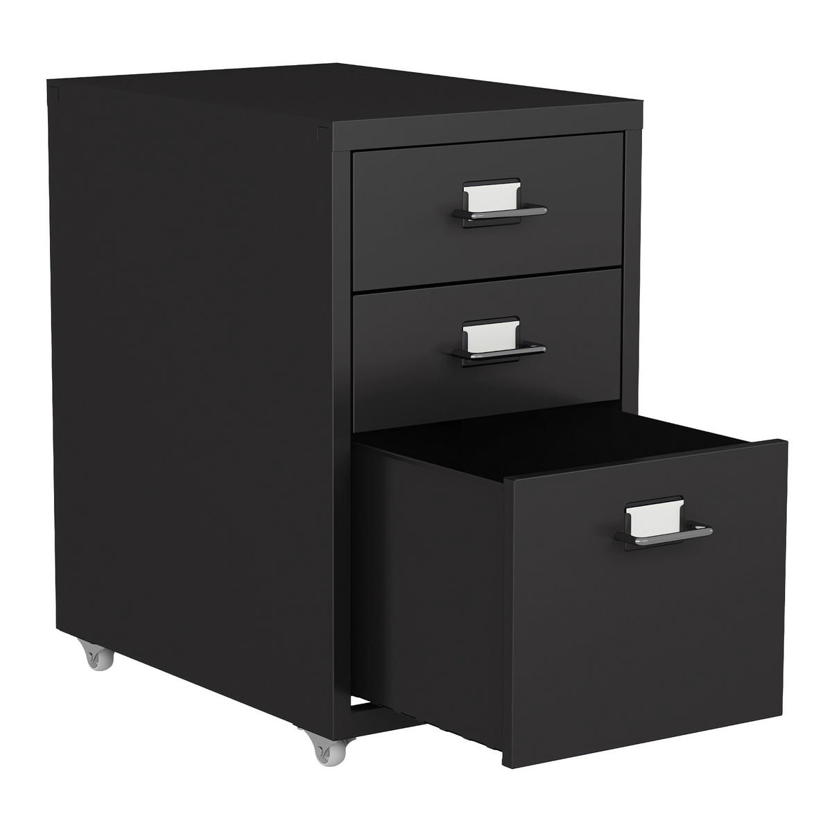 ROLLCONTAINER Kökar - Schwarz, Metall (28/48/41cm) - [en.casa]