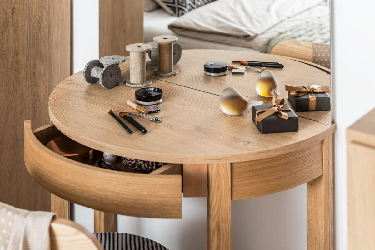 SCHMINKTISCH Buche massiv - Weiß, Holzwerkstoff (43/80/78cm) - Vox Möbel