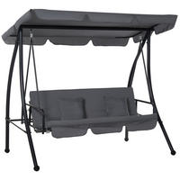HOLLYWOODSCHAUKEL DE-15238 Anthrazit - Dunkelgrau, Metall (125/170/200cm) - ComfortXL