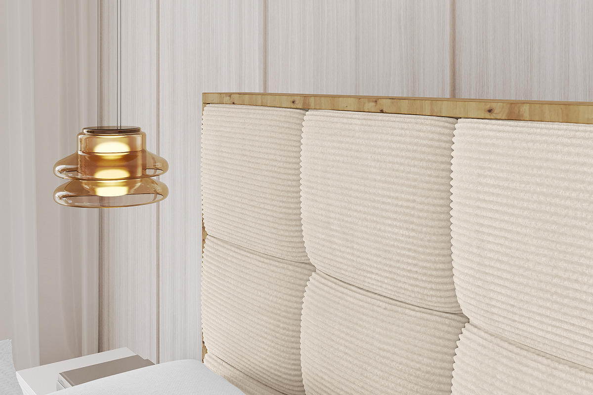 POLSTERBETT mit Bettkasten, Fußteil und Lattenrost, Boxbett ohne Matratze - ENZO2-Z 180x200 Beige - Creme, Holzwerkstoff/Textil (180/200cm) - ALTDECOR