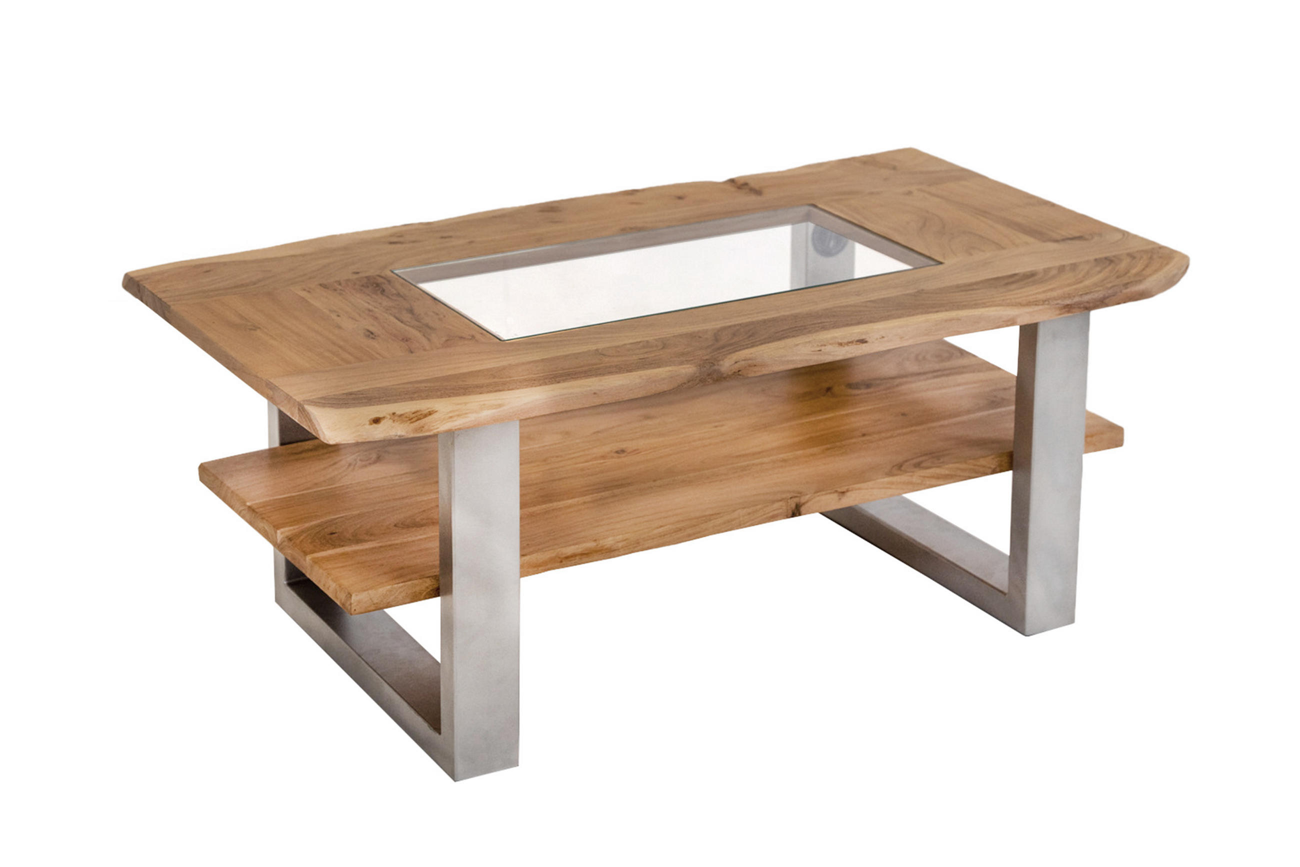 COUCHTISCH PATRICK - Transparent/Beige, Holz/Metall (65/115/46cm) - SAM