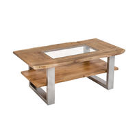 COUCHTISCH PATRICK - Transparent/Beige, Holz/Metall (65/115/46cm) - SAM