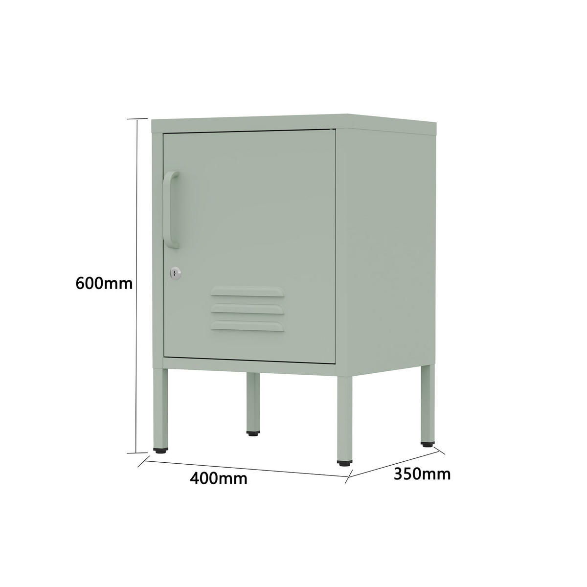 NACHTSCHRANK mit Tür Grün 40/35/60 - Grün, Metall (40/60/35cm) - Mobili Rebecca