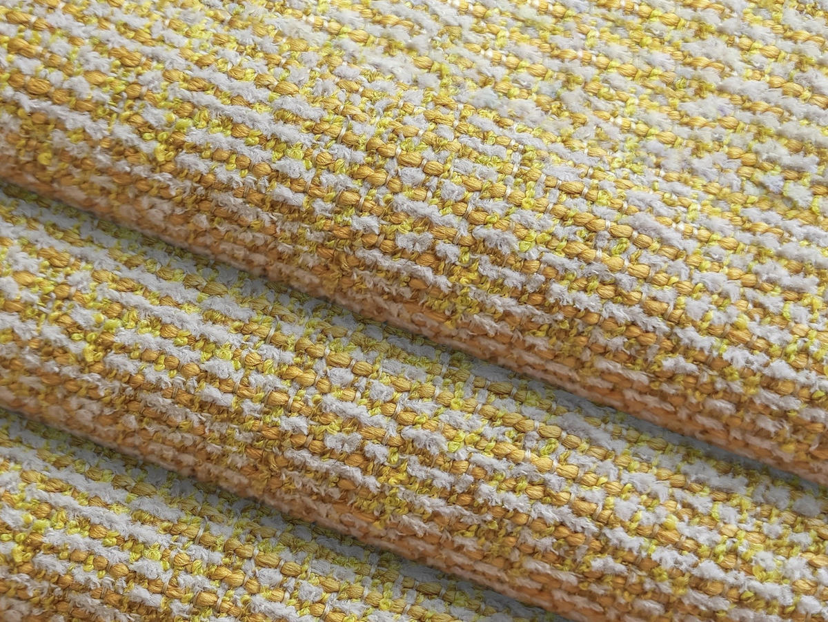 ECKSOFA mit Schlaffunktion Strukturstoff Stoff Gelb - Currygelb/Gelb, Kunststoff/Textil (240/149cm) - Makamii