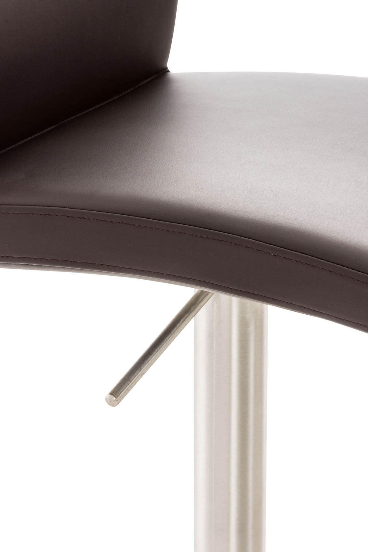 BARHOCKER Cathy, Gestell Edelstahl, Kunstleder Braun - Chromfarben/Braun, Kunststoff/Textil (40/100/49cm) - TPFLiving