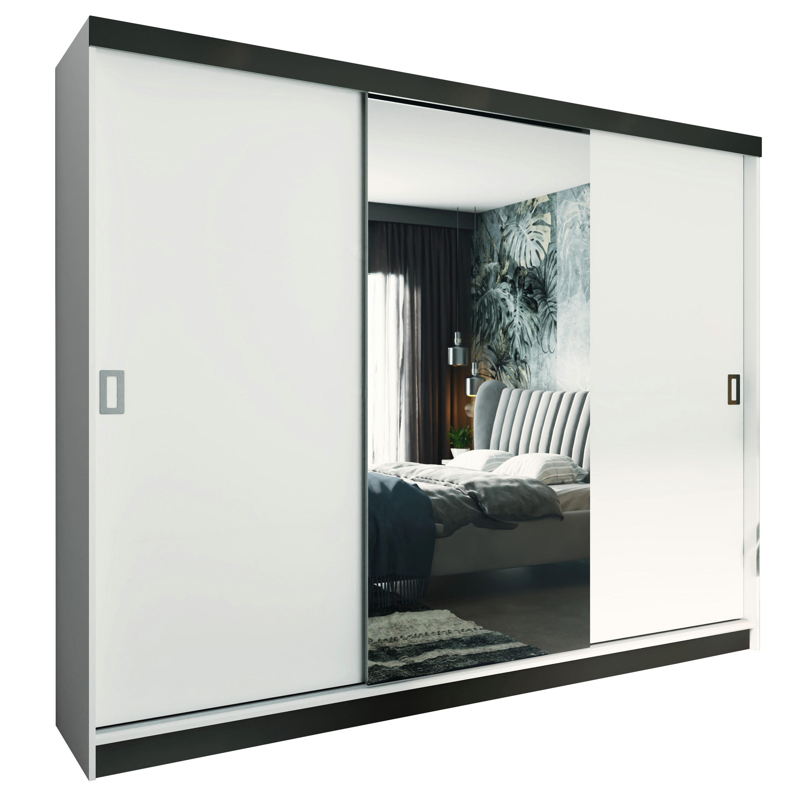 Kier Furniture POSUVNÁ ŠATNÍ SKŘÍŇ RETRO 1 200 - Bílá 200x205x59cm