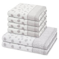 FROTTIERSET Punkte allover 6-teilig - Grau, Textil (50/100cm) - Ross