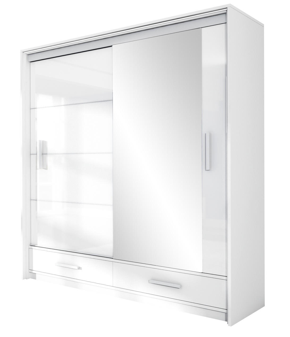 Masseno Schwebetürenschrank Weiß 208x222x61 cm