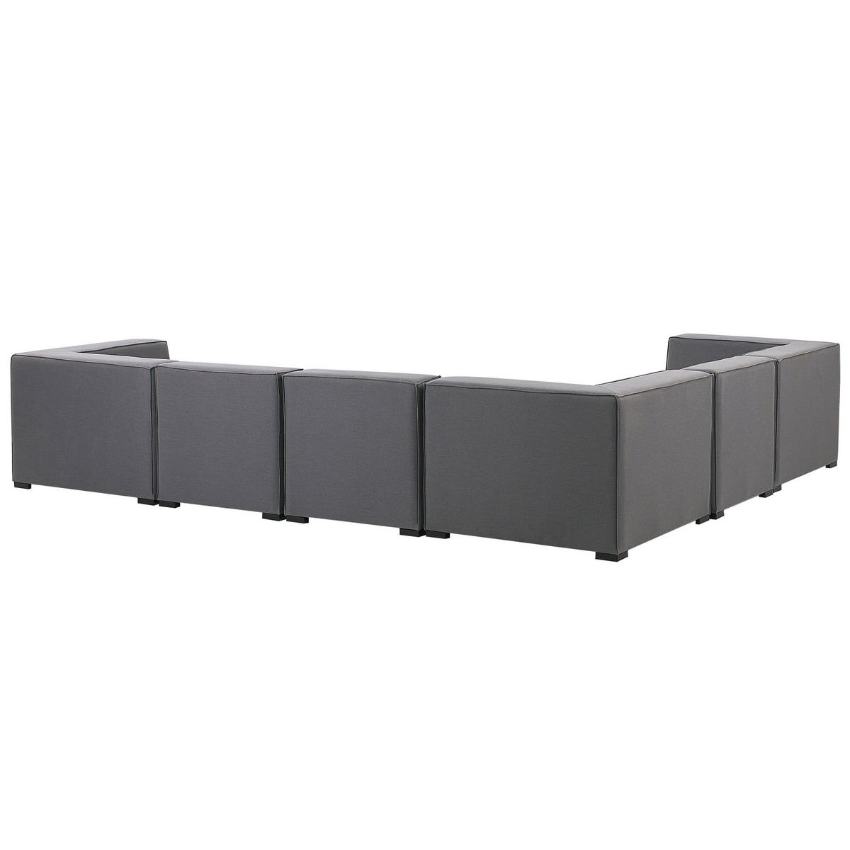 LOUNGE SET 7-Sitzer grau linksseitig modular Arezzo - Grau, Textil - Beliani