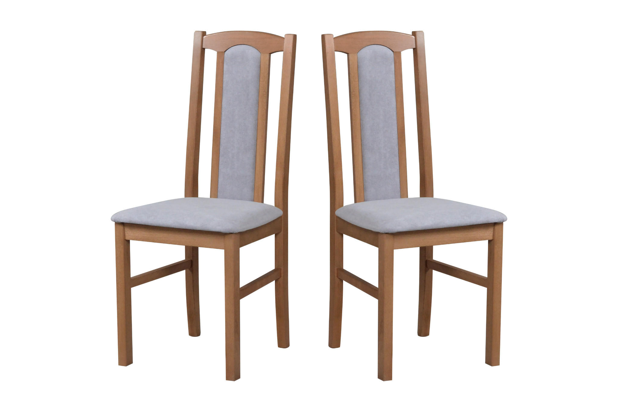 ESSZIMMERSTUHL - Set 2x Bos 7 hell nussbaum, soro 90 - Hellbraun/Cappuccino, Holz (43/96/40cm) - Leaf Design