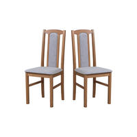 ESSZIMMERSTUHL - Set 2x Bos 7 hell nussbaum, soro 90 - Hellbraun/Cappuccino, Holz (43/96/40cm) - Leaf Design