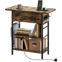 BEISTELLTISCH/NACHTTISCH mit 2 Ebenen & USB-Anschluss, 60/29,8/58,5 cm, Braun - Braun, Holz (60/58.5/29.8cm) - Redom
