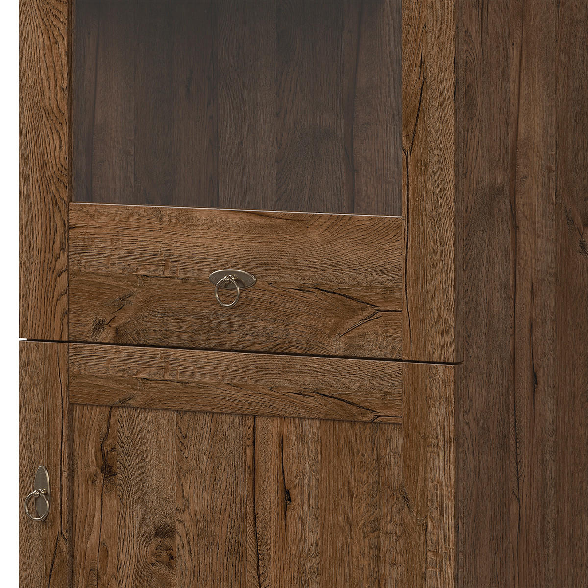 VITRÍNA Noé Tmavé dřevo - hnědá, kompozitní dřevo (63/201/44cm) - Petits-meubles