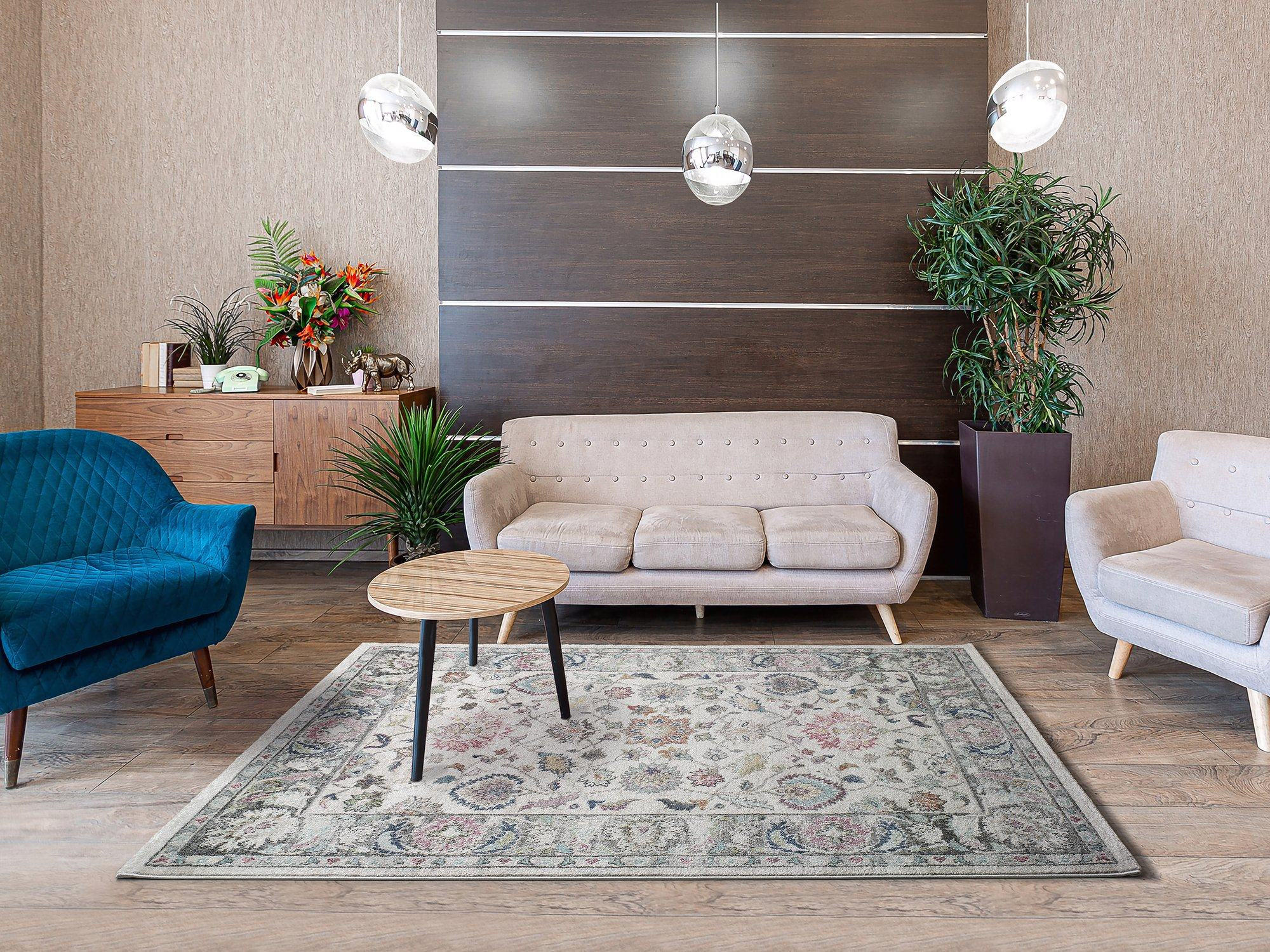 Thumbnail - Atticgo Vintage-Teppich, Mehrfarbig, Beige, Rosa, Hellblau, Textil, Vintage, Rechteckig, 200x290 cm, Oeko-Tex® Standard ...