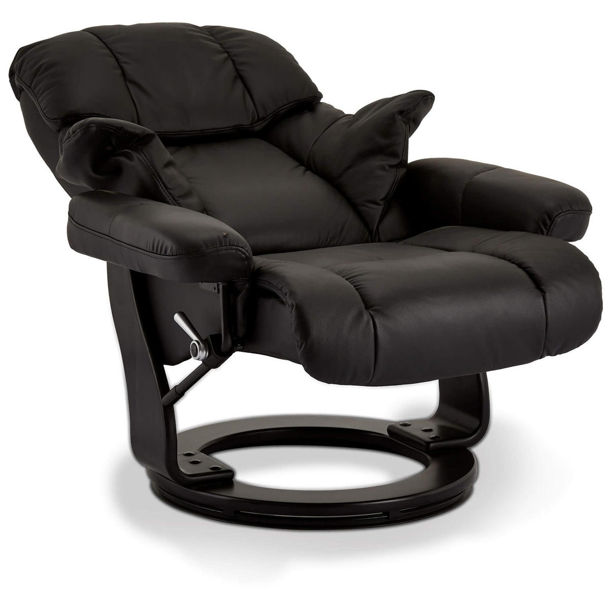 RELAXSESSEL Echtleder Schwarz - Schwarz, Leder/Holz (83/107/88cm) - Furnhouse