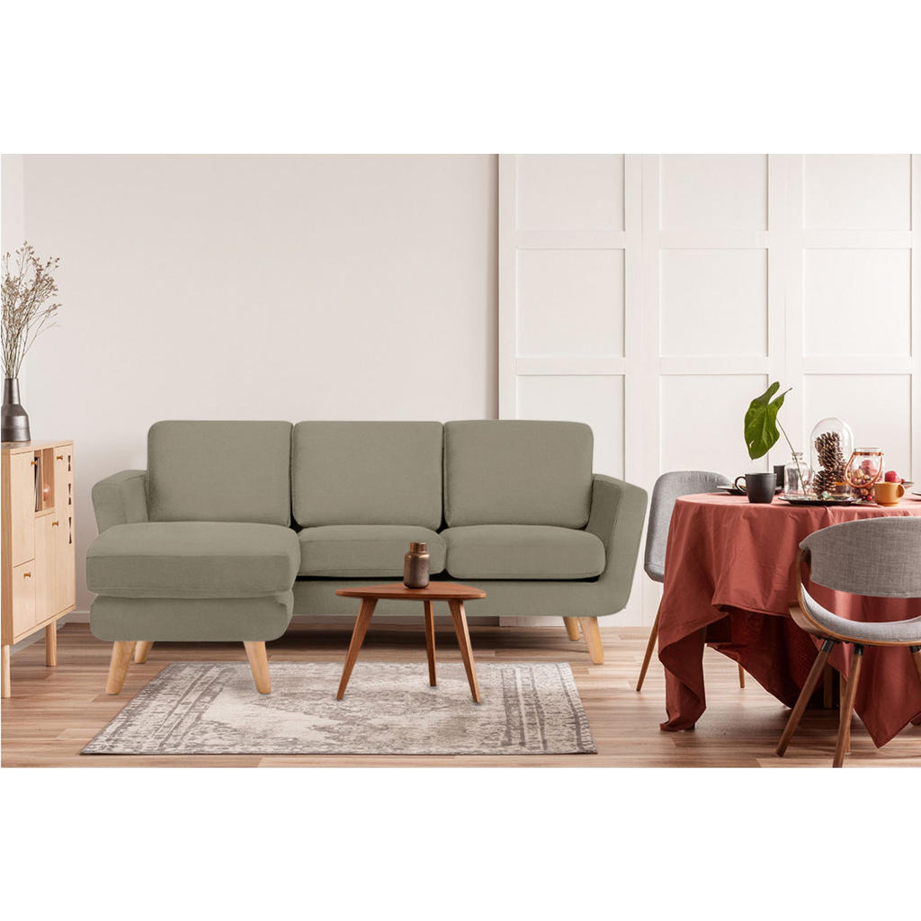 Thumbnail - Konsimo® 3-Sitzer-Ecksofa-Links, Beige, Textil, L-Form, 190x151 cm, FSC 100%, Hergestellt in Europa, Wohnzimmer, Sofas &...