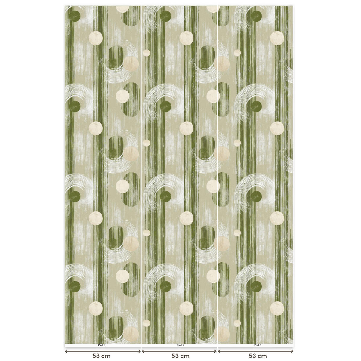 TAPETE - Künstlerisch - Modern - Grün - 160x240 cm - Olivgrün, Papier (160/240cm) - OnlyWow