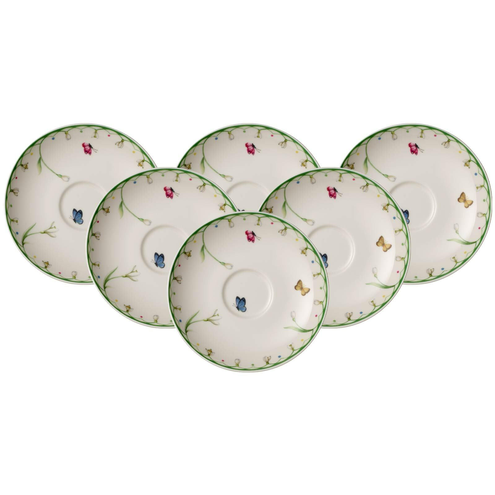 KAFFEEUNTERTASSEN Colourful Spring bunt ø 14,8 cm 6er Set - Multicolor, Keramik (14.8cm) - Villeroy & Boch