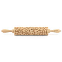 TEIGROLLE Flower Power, groß, 43 cm, Buchenholz - Braun, Holz (43cm) - Folkroll