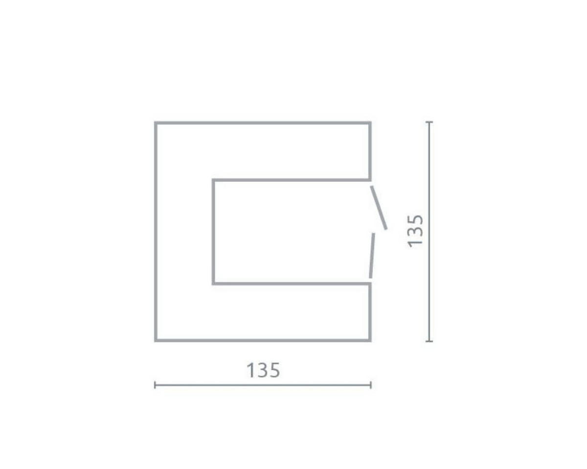 ECKSCHRANK SIMON 01 135/135/190 Weiß/Grau mit LED - Beleuchtung - Weiß/Grau, Holzwerkstoff (135/190/135cm) - Deine Möbel 24