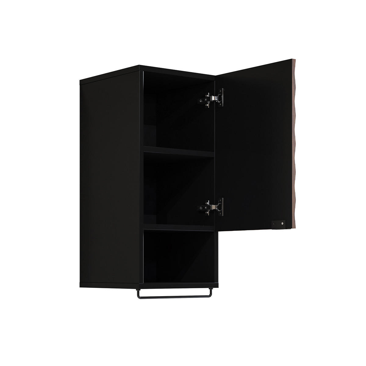 SCHRANK Nevia Holz und Schwarz - Schwarz, Holzwerkstoff (33/81/35cm) - Petits-meubles