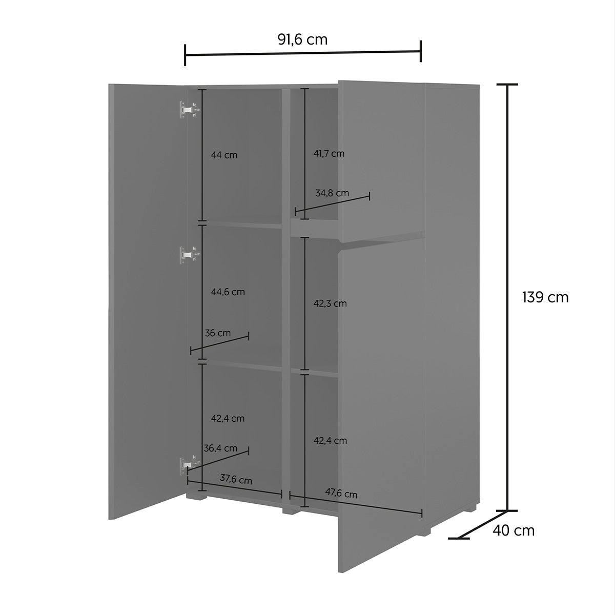 SIDEBOARD Maxis Černá - černá, kompozitní dřevo (92/139/40cm) - Petits-meubles