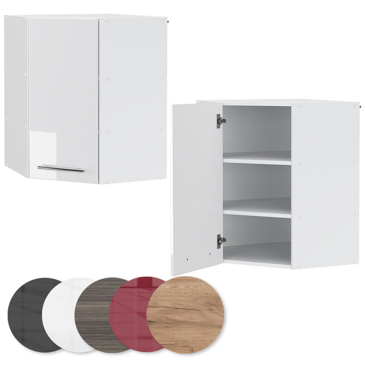 ECKHÄNGESCHRANK Fame-Line Weiß Hochglanz 57 cm - Weiß Hochglanz/Weiß, Holzwerkstoff (57/72/34.1cm) - Vicco