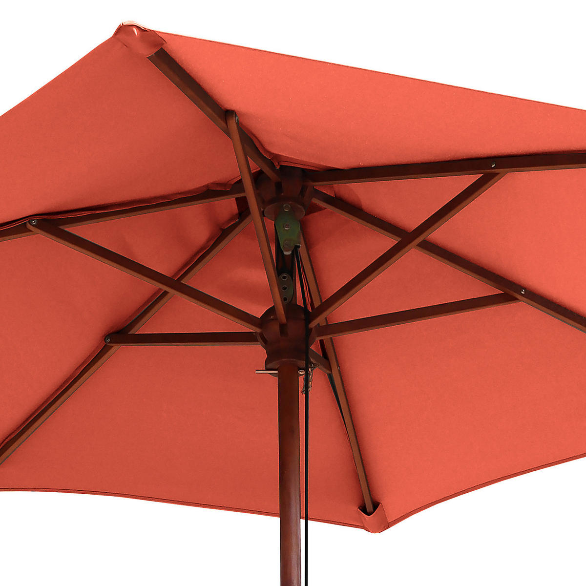 SONNENSCHIRM - Grau - Terracotta, Holz/Textil (200/200cm) - home24
